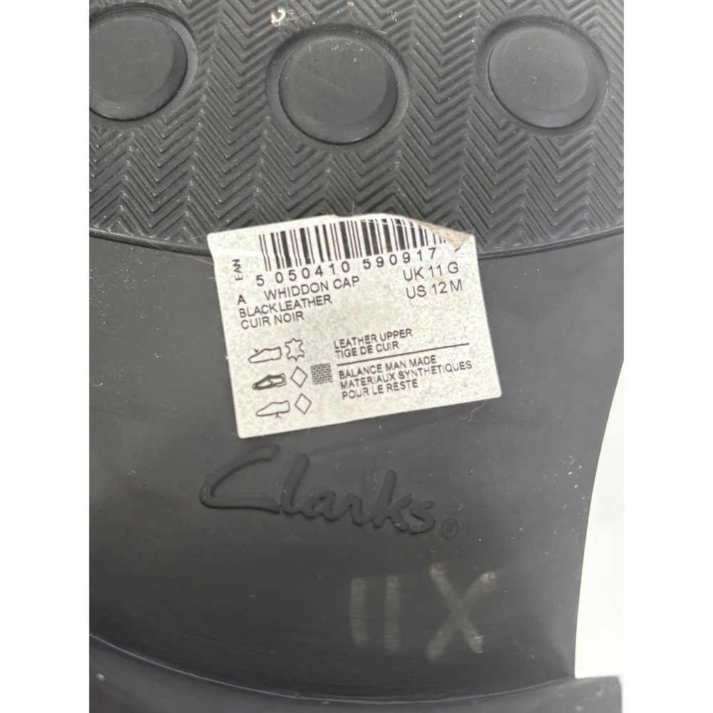 Clarks Whiddon Cap Mens Black Leather Cap Toe Oxford Dress Shoes Size 12 M - Picture 9 of 9
